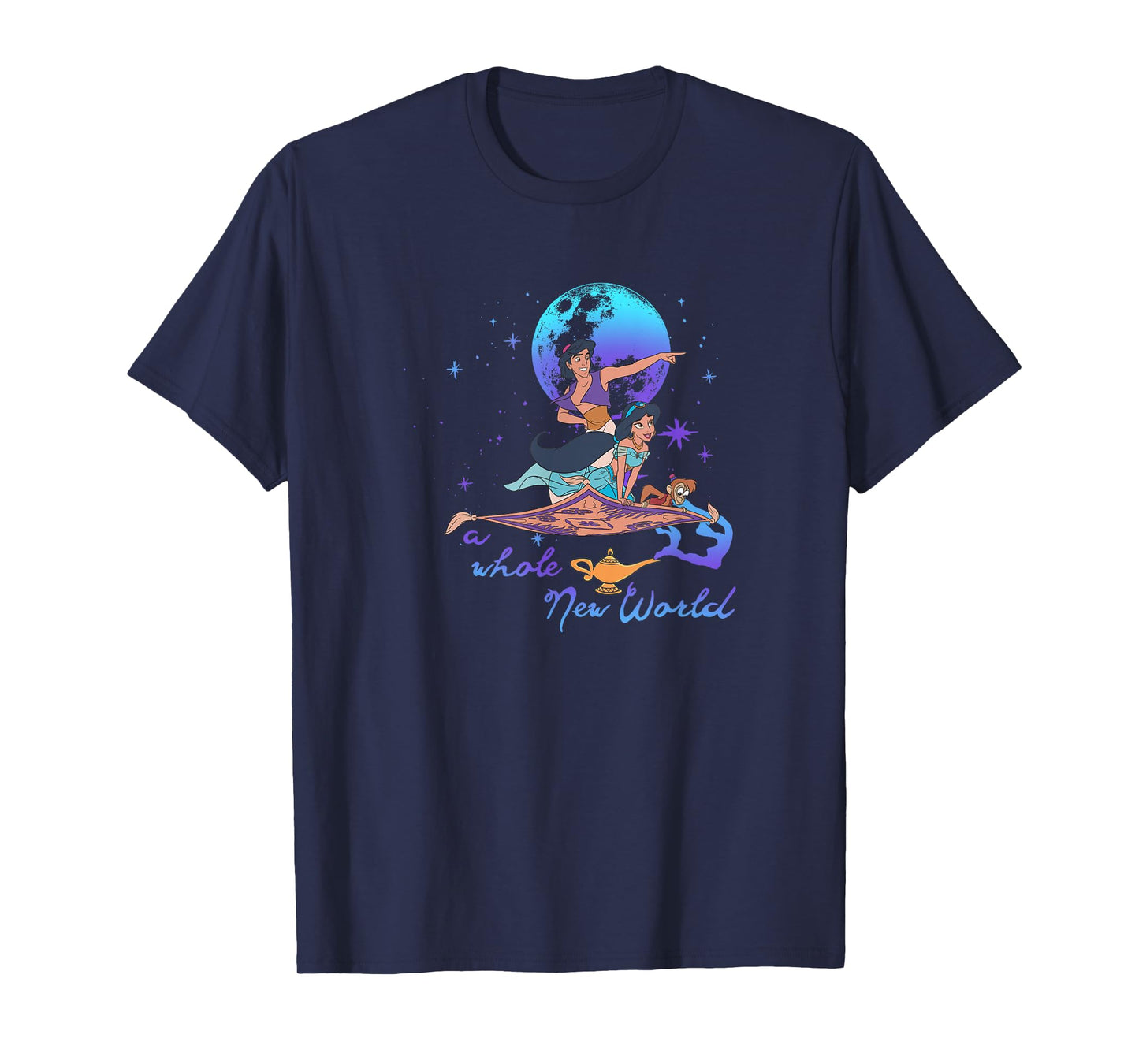 Disney Aladdin Group Shot A Whole New World Blue & Purple T-Shirt