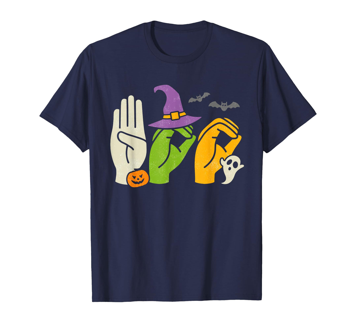Boo Hands American Sign Language Pride ASL Halloween Witch T-Shirt