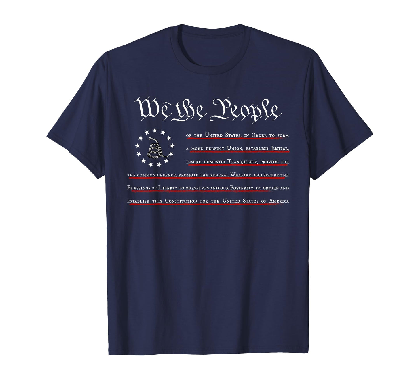 WE THE PEOPLE Constitution 4th of July, Gadsden Flag T-Shirt