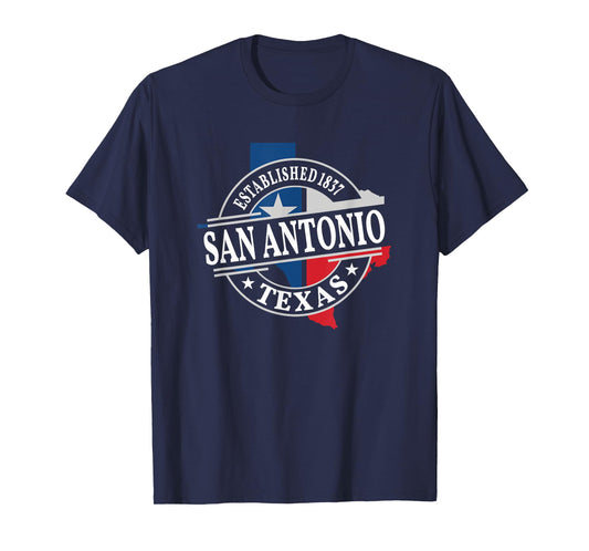 San Antonio Texas Black Heart T-Shirt Women's Unisex-Adults Small Crew Neck Short Sleeve Classic Fit Cotton T-Shirt