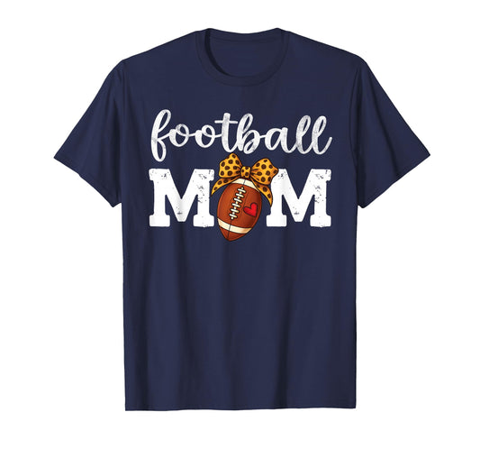 Louder & Prouder Vintage Proud Game Mama of Football Mom Bow T-Shirt