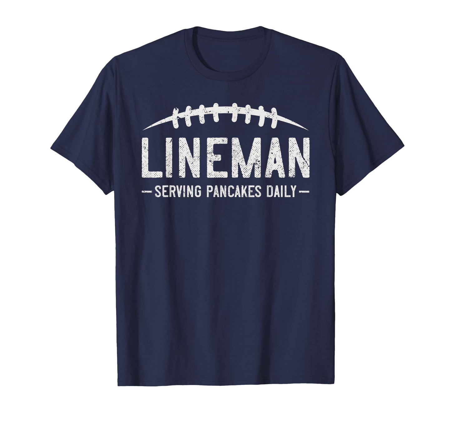 Lineman Serving Pancakes Daily Funny Vintage Football T-Shirt