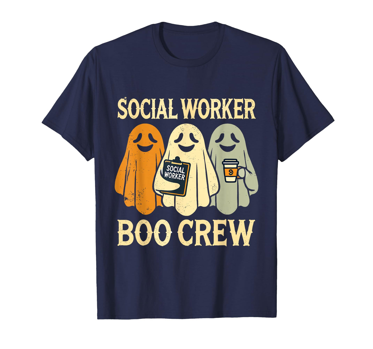 Social Worker Boo Crew Funny Halloween Ghost Social Work T-Shirt