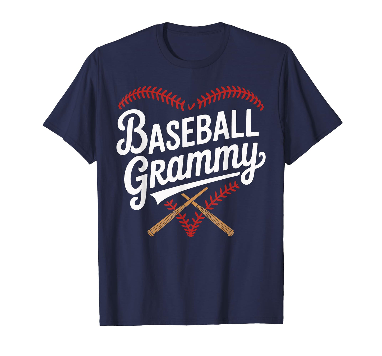 Baseball Grammy with Bats and Heart Design T-Shirt