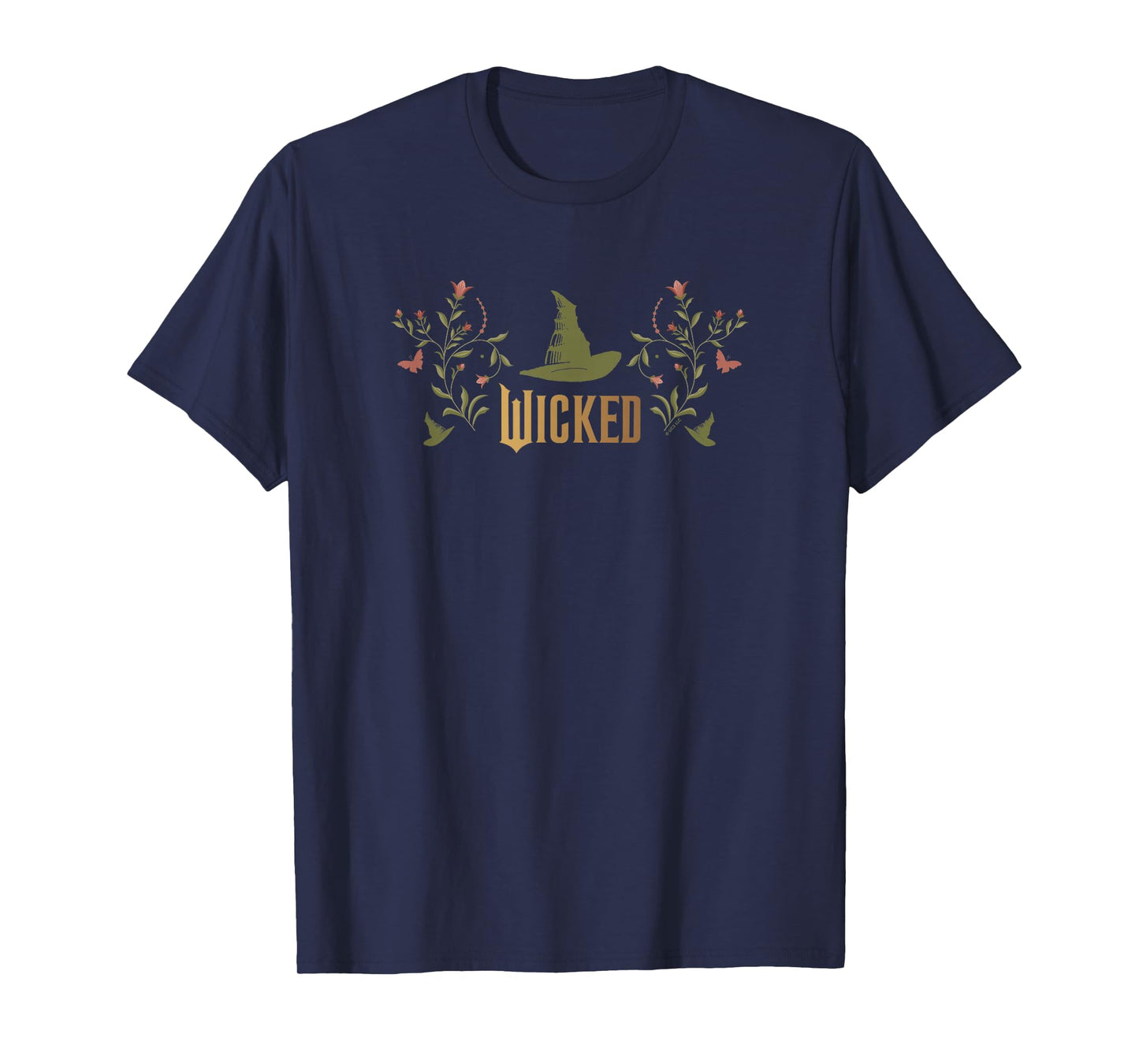 Wicked Movie Logo Elphaba Hat Floral T-Shirt