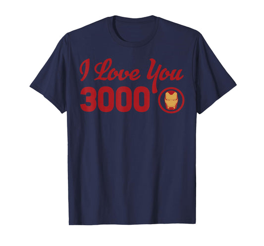 Marvel Avengers Endgame Iron Man I Love You 3000 Red Logo T-Shirt