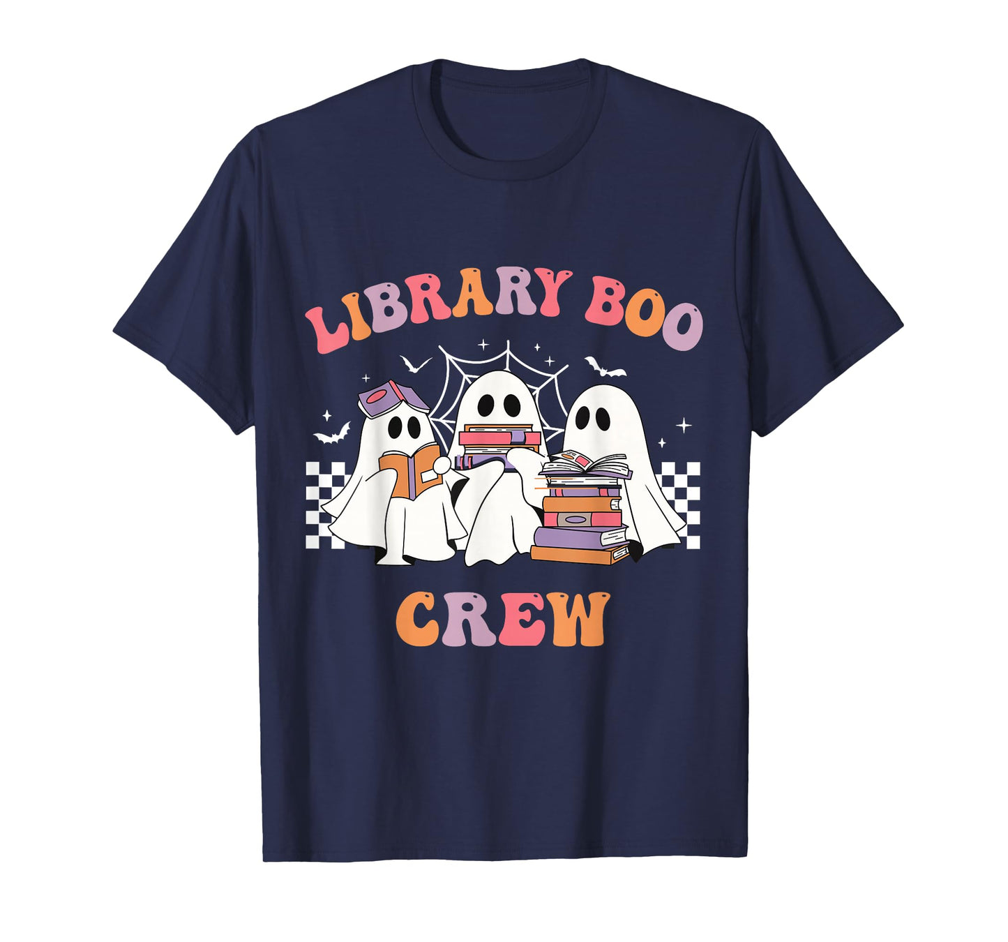Library Boo Crew Book Lovers Funny Halloween Library Ghost T-Shirt