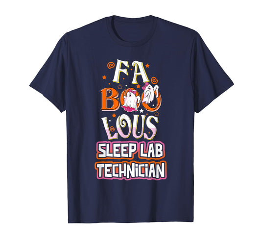 Fa BOO Lous Sleep Lab Technician Tech Cute Ghost Halloween T-Shirt