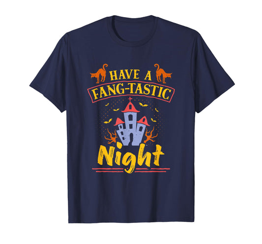 Fang-Tastic Night Scary Bat Witch Halloween Costume T-Shirt