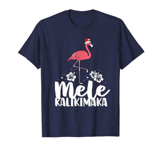 Mele Kalikimaka Flamingo Christmas Pink Xmas Hawaii Women T-Shirt