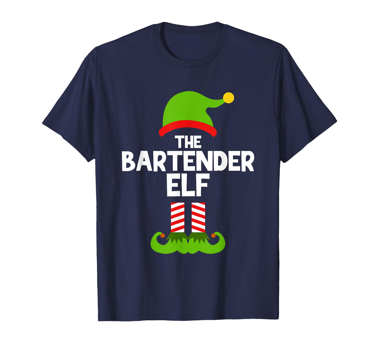 Funny The Bartender Elf Christmas Family Party Pajama T-Shirt