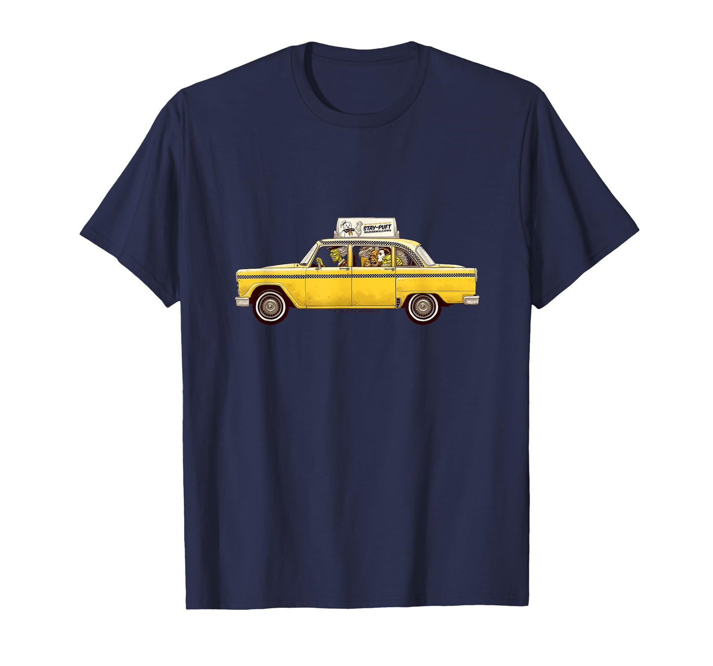 Ghostbusters Ghouls in Taxi Retro Movie T-Shirt