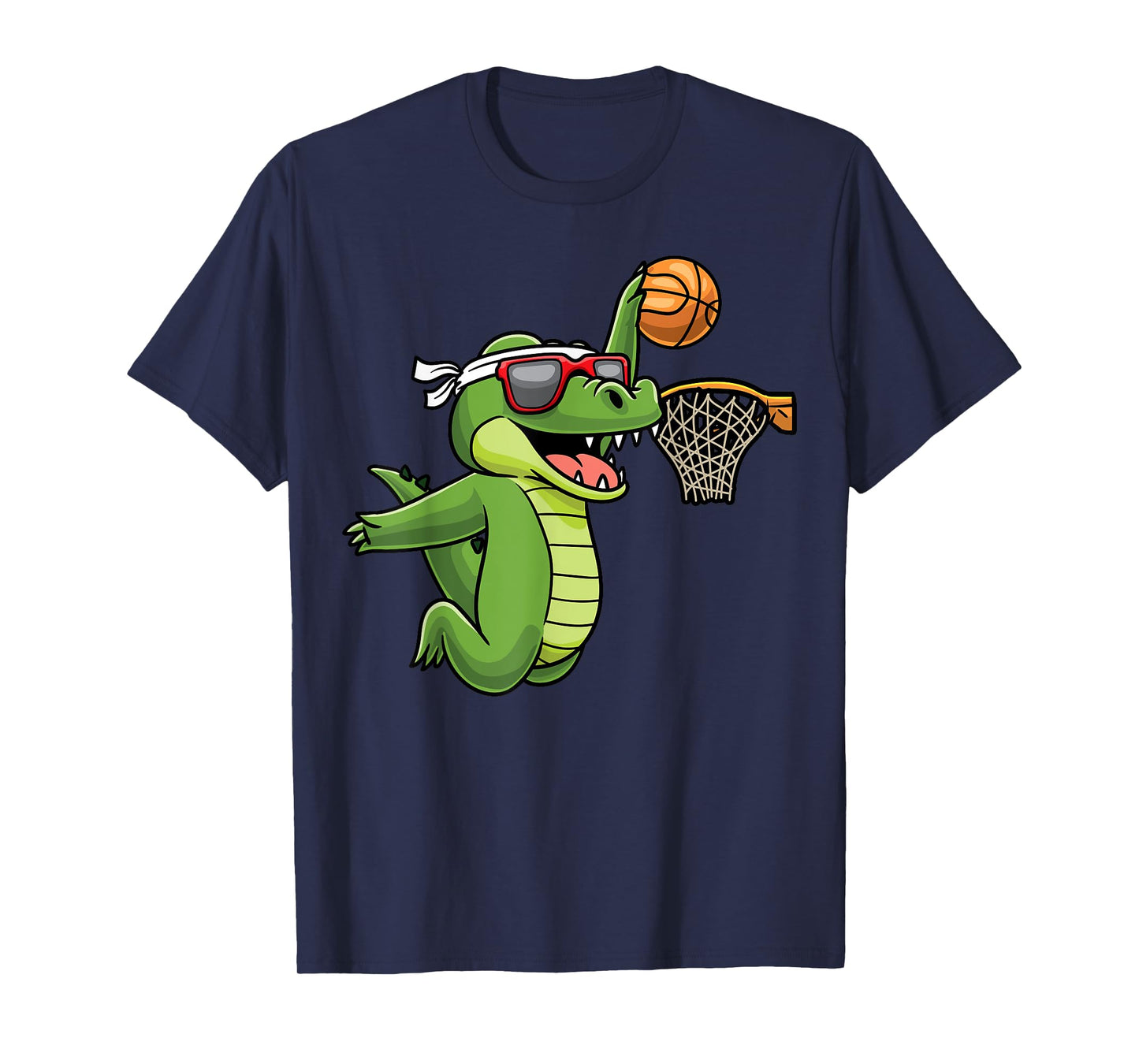 Crocodile Playing Basketball Alligator Basketball Player T-Shirt