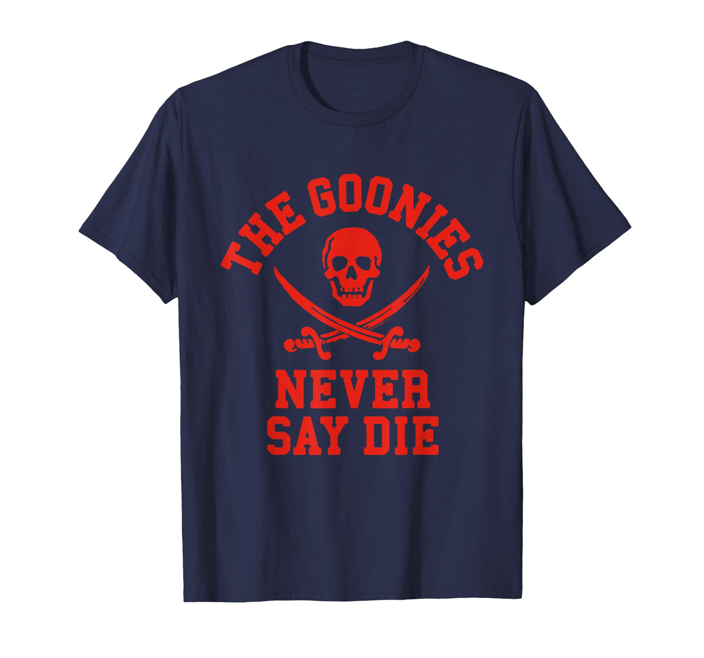 The Goonies Never Say Die Skull Red Text Movie T-Shirt