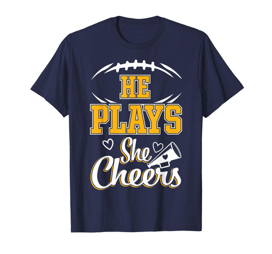 Football and Cheer Mom Cheerleading Mother Football T-Shirt