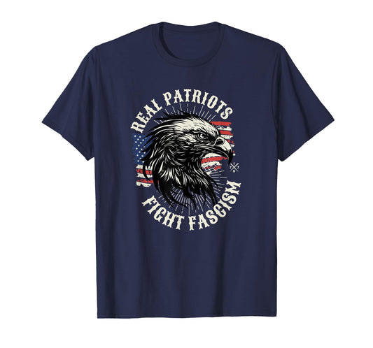 Real Patriots Fight Fascism Eagle USA T-Shirt