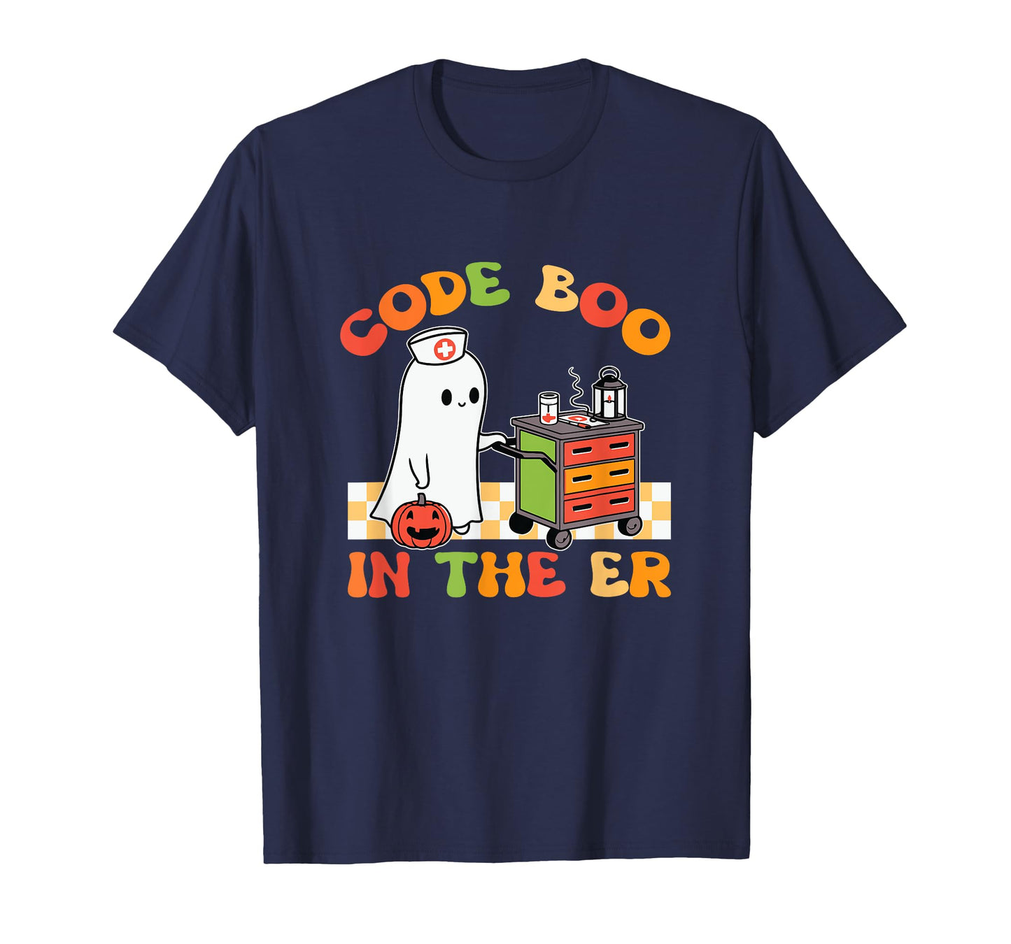 Code Boo In The ER Halloween Nurse Ghost T-Shirt