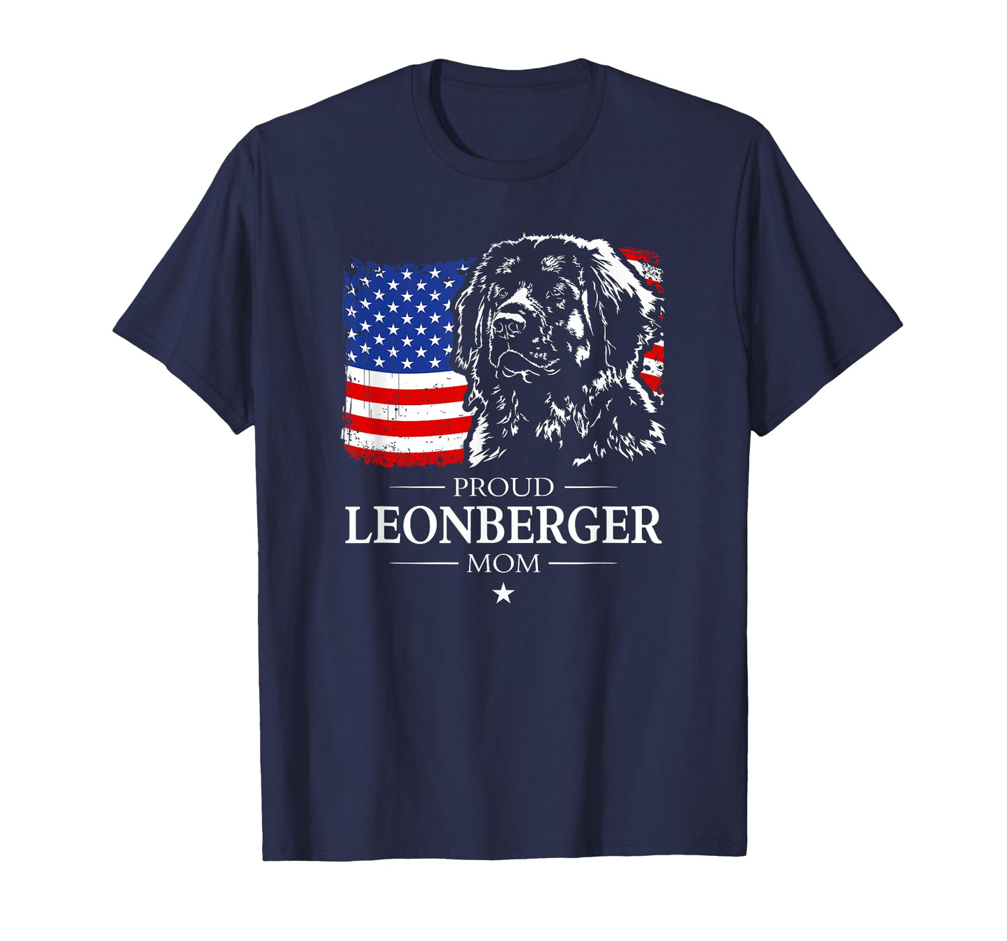 Proud Leonberger Mom American Flag patriotic gift dog T-Shirt