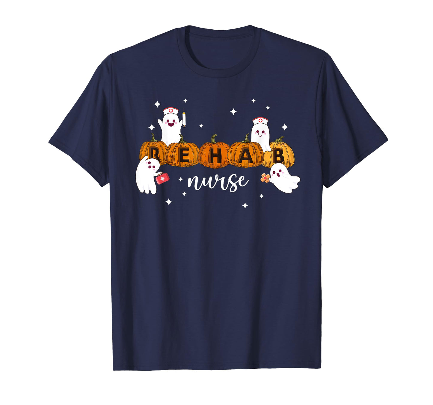 Rehab Nurse Pumpkin Halloween Nursing Health Care Worker T-Shirt