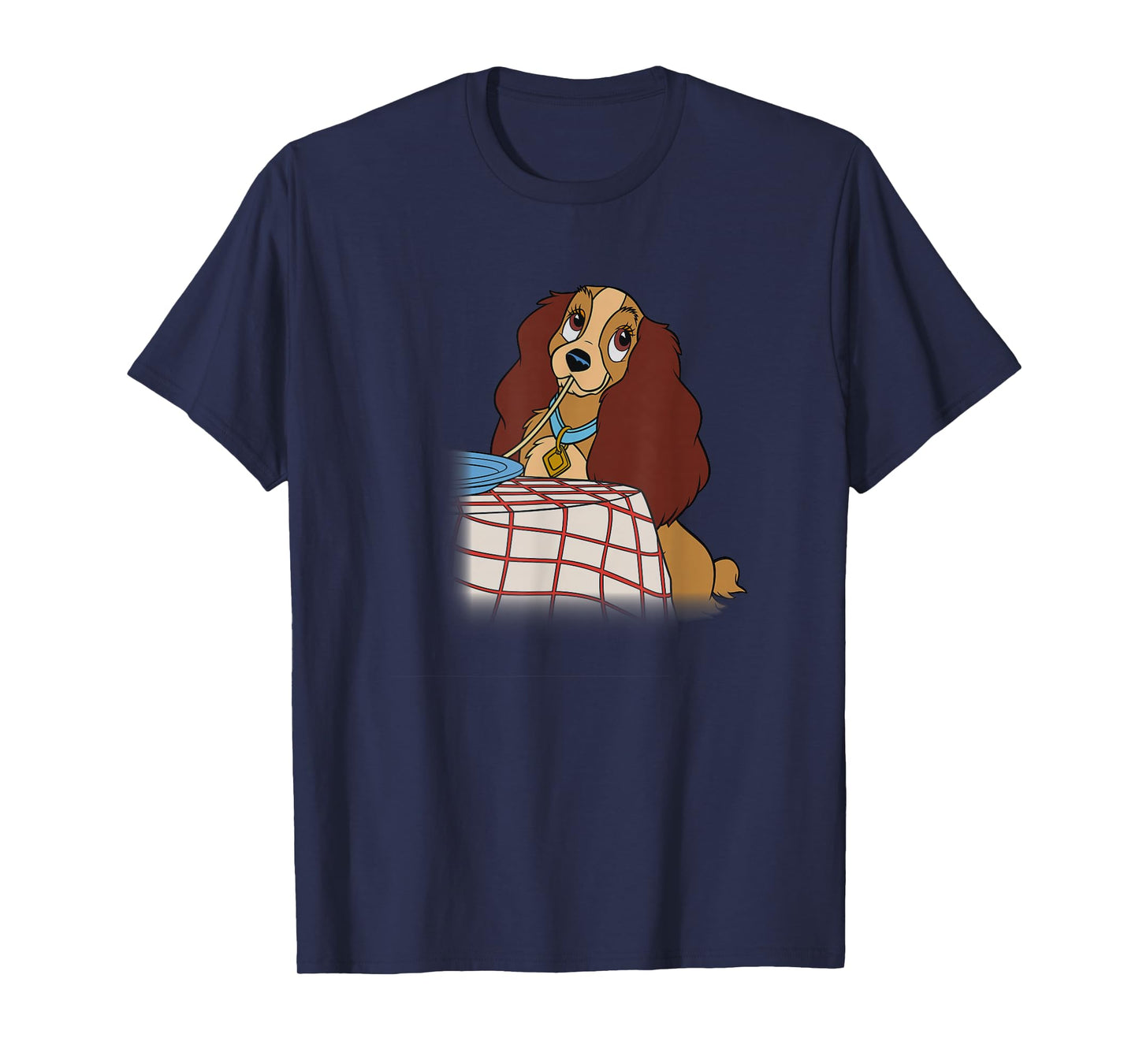 Disney Lady and The Tramp Iconic Spaghetti Scene Lady Side T-Shirt