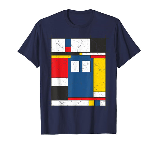 De Stijl Love The Blue Police Public Call Box 2 - Fan Fun T-Shirt