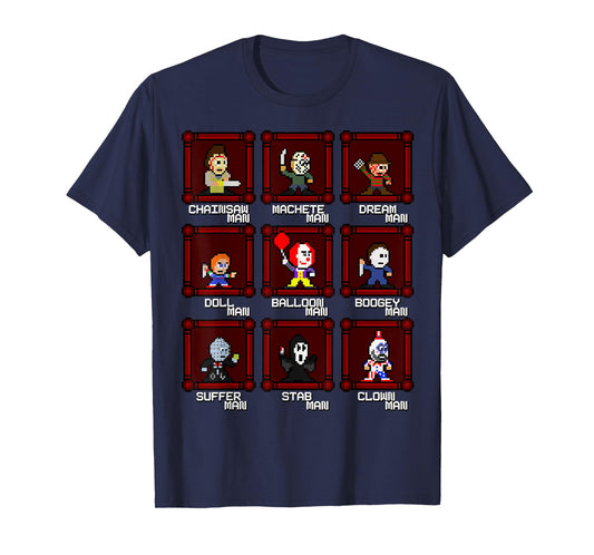 Choose Your Slasher 8-Bit Retro Horror Game T-Shirt