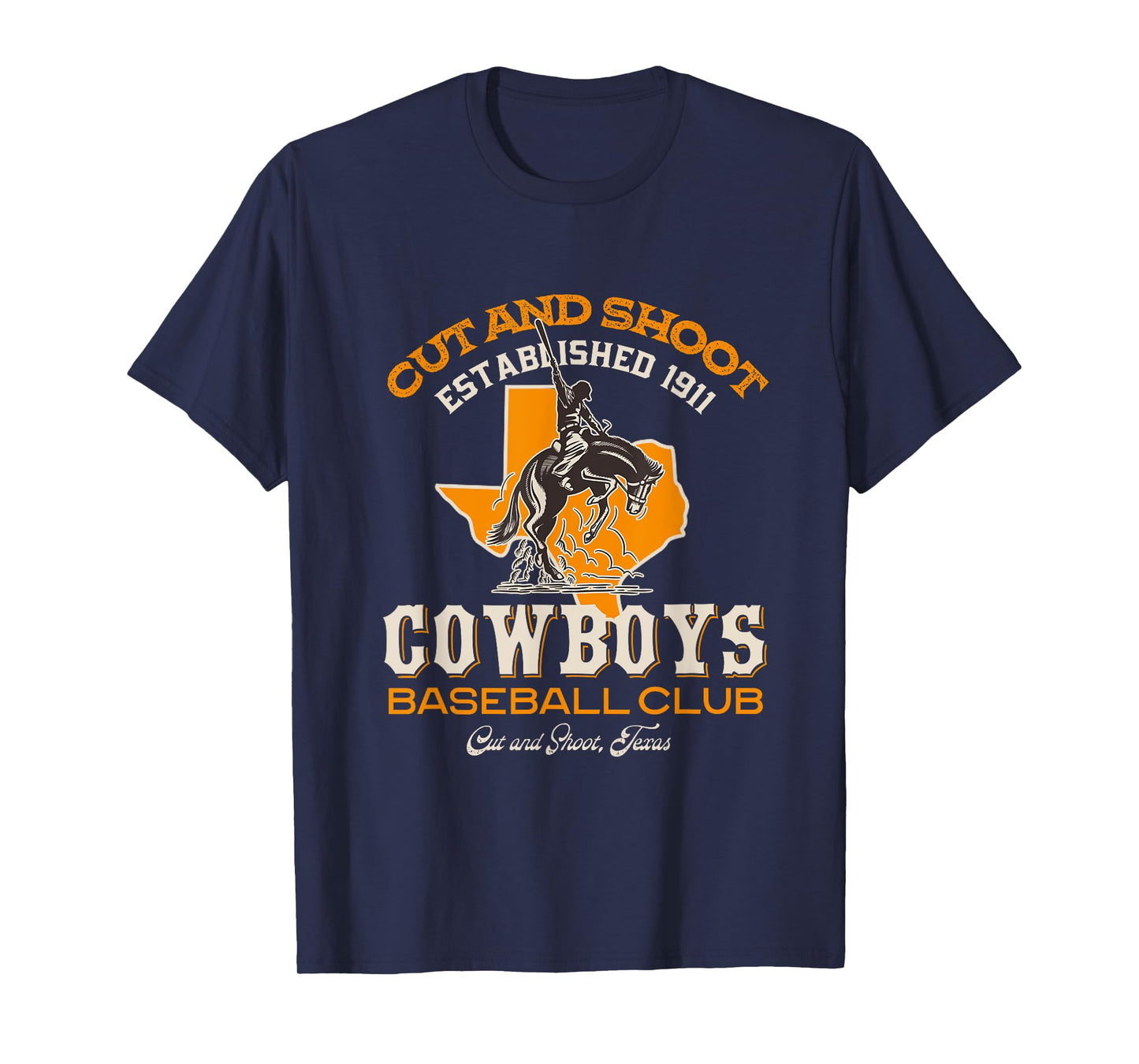 Cut and Shoot Texas Cowboys Retro Minor League Baseball Team T-Shirt