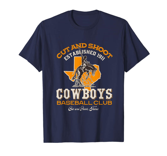 Cut and Shoot Texas Cowboys Retro Minor League Baseball Team T-Shirt