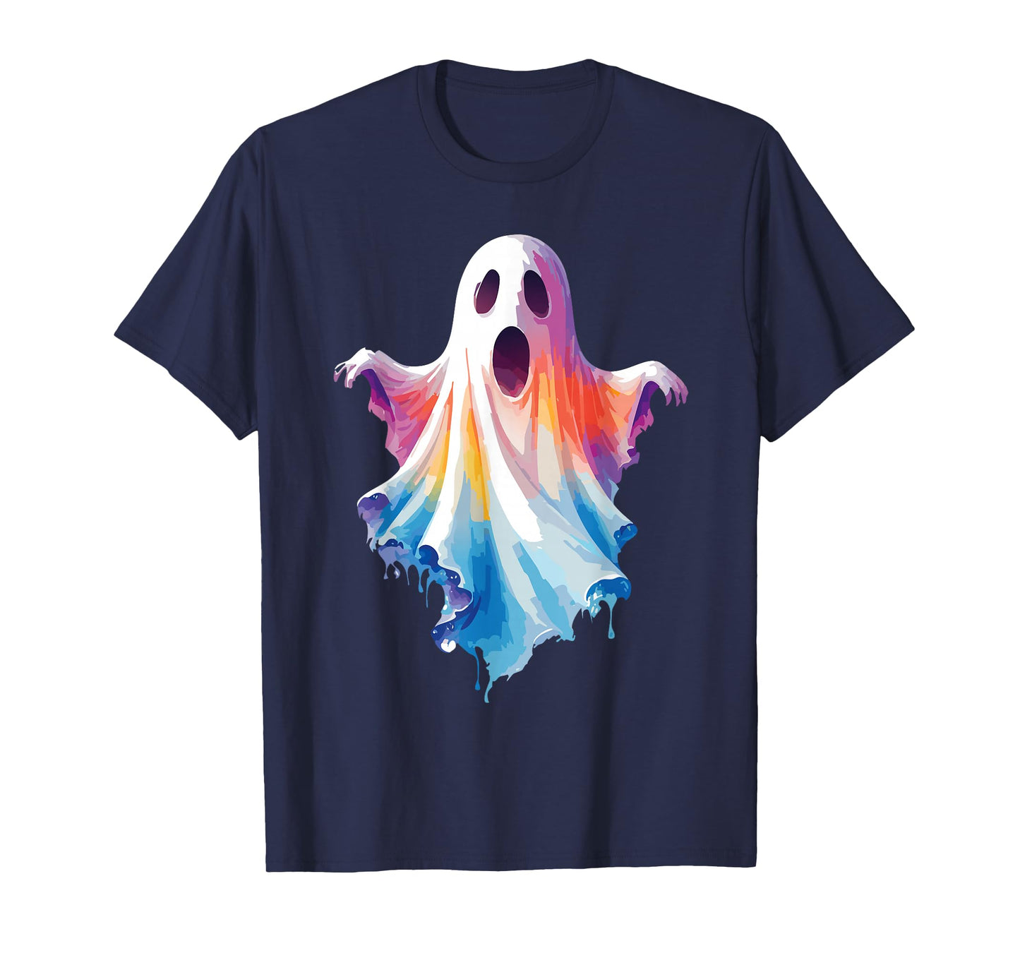 Tie Dye Aesthetic Ghost Colorful Artistic Halloween Ghost T-Shirt