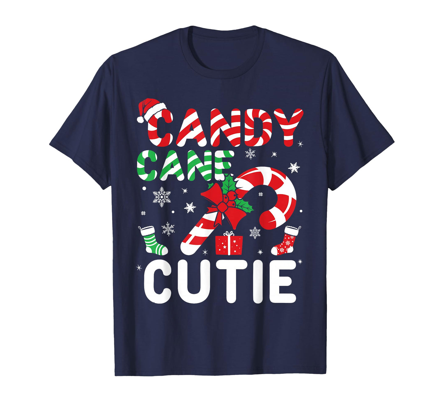 Christmas Candy Cane Cutie Xmas Kids Boys Girls Teens Adults T-Shirt