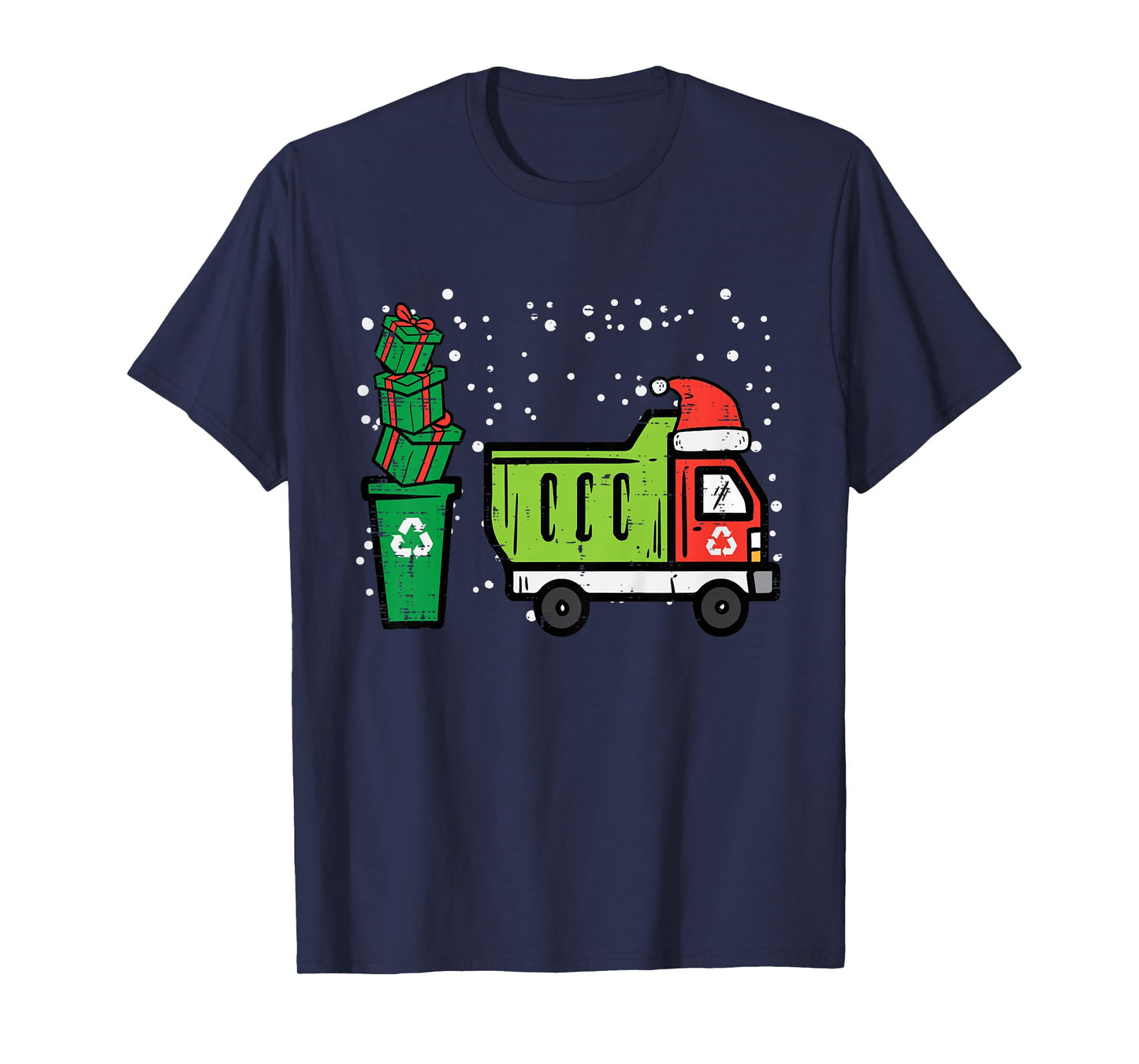 Kids Christmas Dump Recycling Truck Xmas Boys Kids Toddler Youth T-Shirt