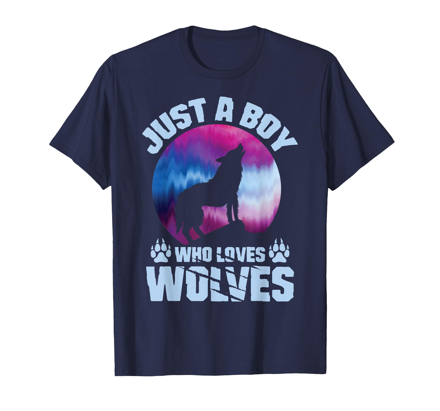 Just A Boy Who Loves Wolves Shirt Wolves Lover Boys Kids T-Shirt