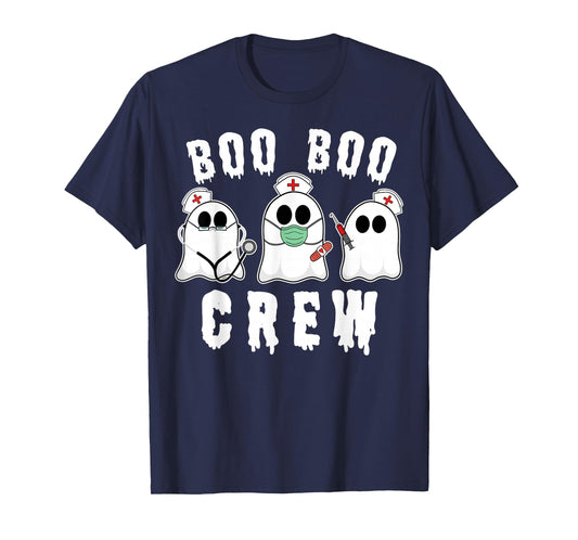 Boo Boo Crew Funny Nurse Halloween Ghost Costume T-Shirt