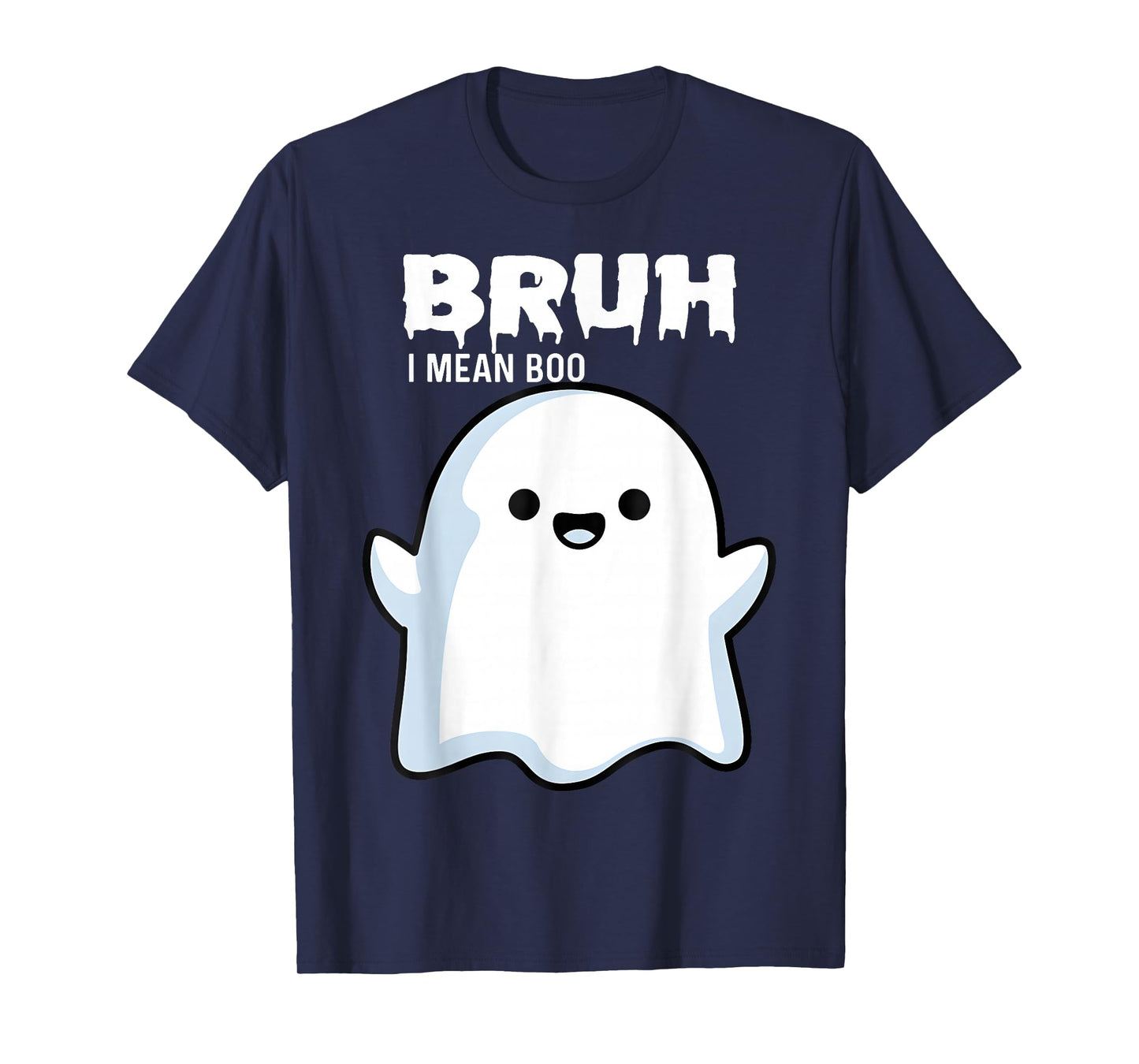 Halloween Bruh Ghost Boo Skull Pumpkin Boys Kids Men T-Shirt