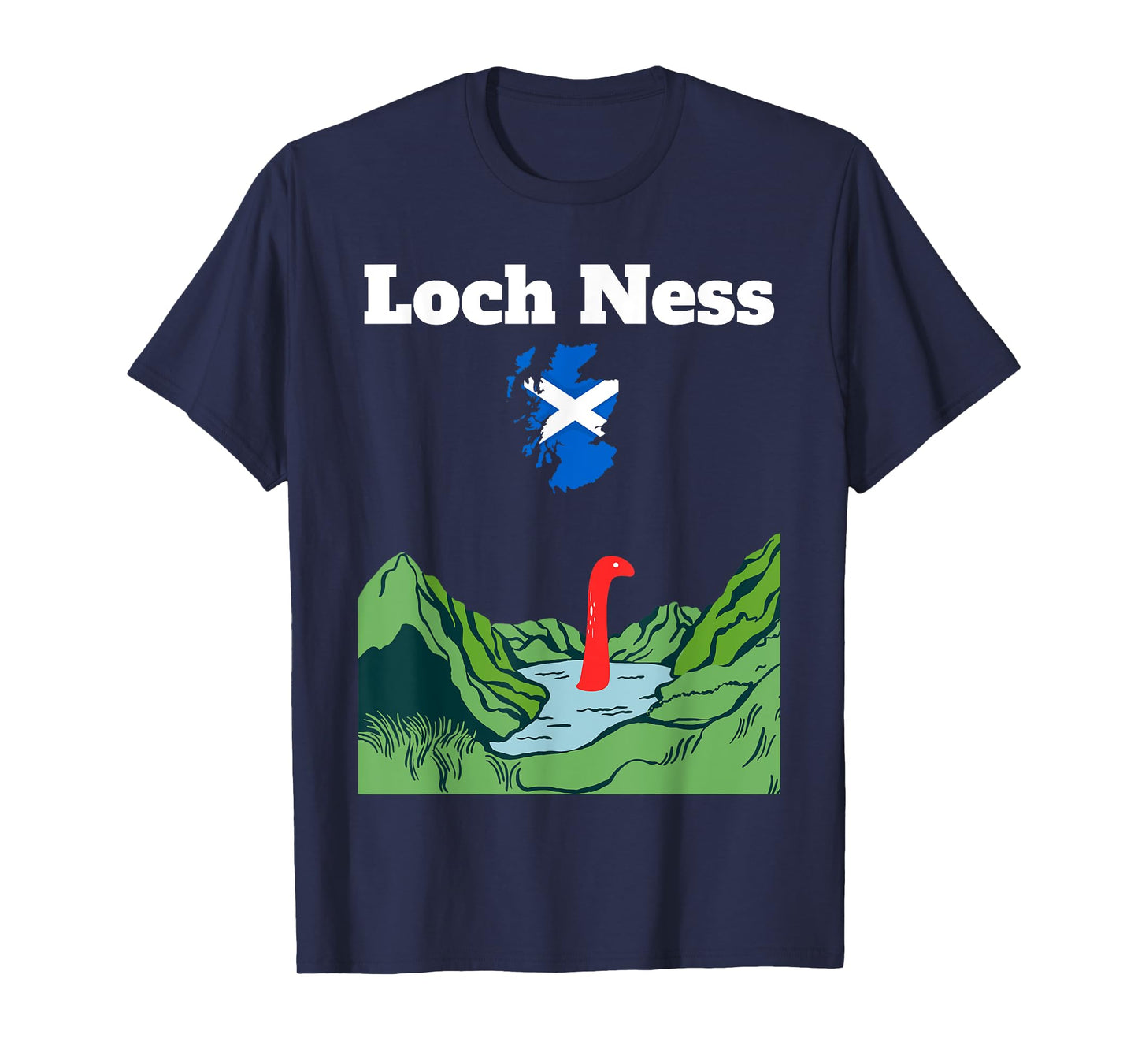 Loch Ness souvenir monster Nessie Scotland map Highland T-Shirt