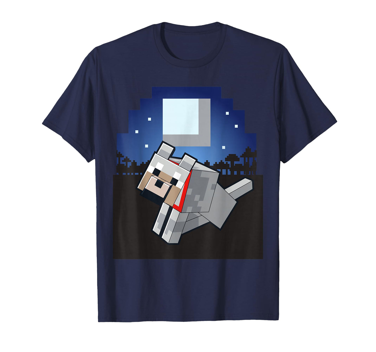 Minecraft Wolf Companion With Collar And Logo T-Shirt