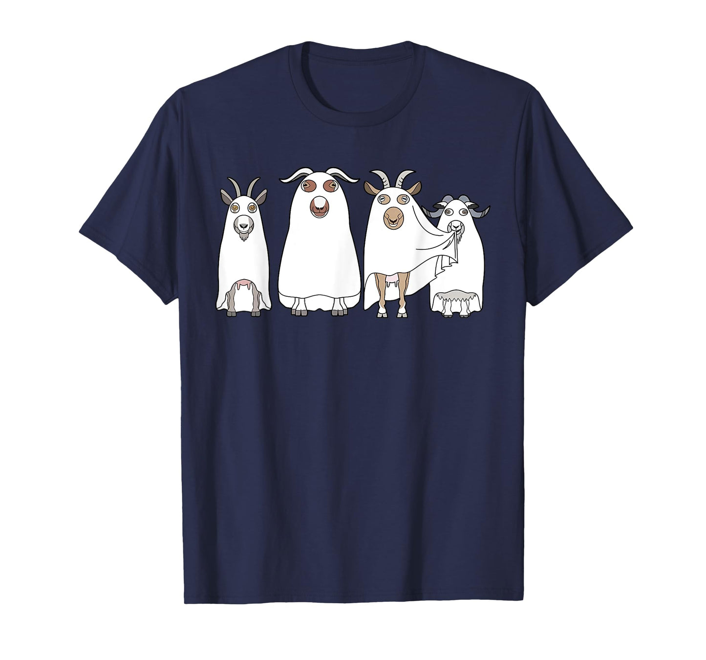 Goat Ghost Halloween Farmer Goat Lover Scary Spooky Season T-Shirt