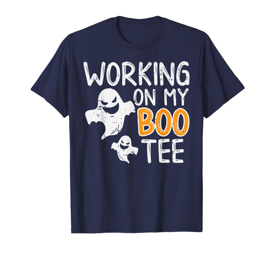 Working On My Boo Tee Funny Halloween Costume Men Women Gym T-Shirt