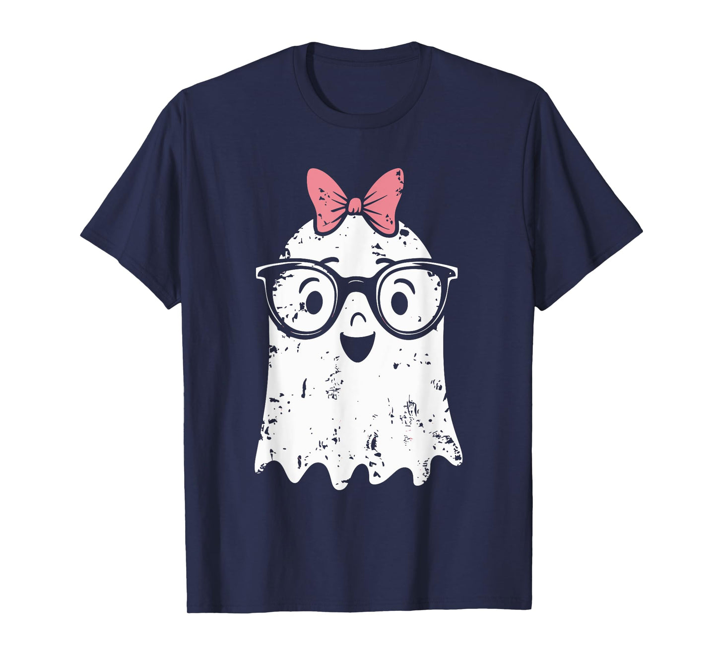 Ghost Eyeglass Girl Halloween Girly Ghost T-Shirt