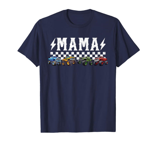 Mama Retro Monster Truck Family Crew Birthday Matching T-Shirt