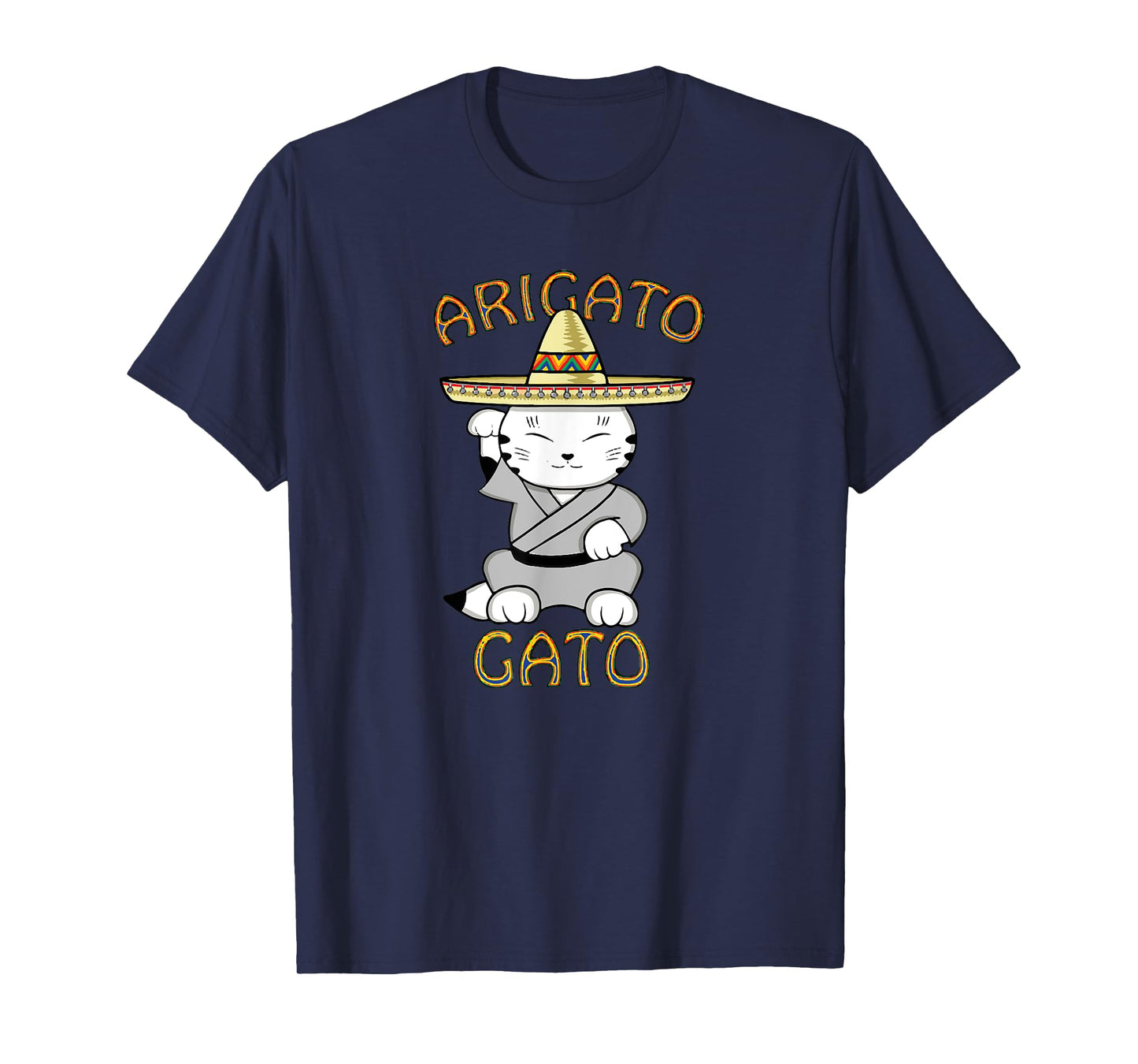 Arigato Gato Japanese Mexican Neko Kawaii Anime Cat Men Women Girls Kids T-Shirt
