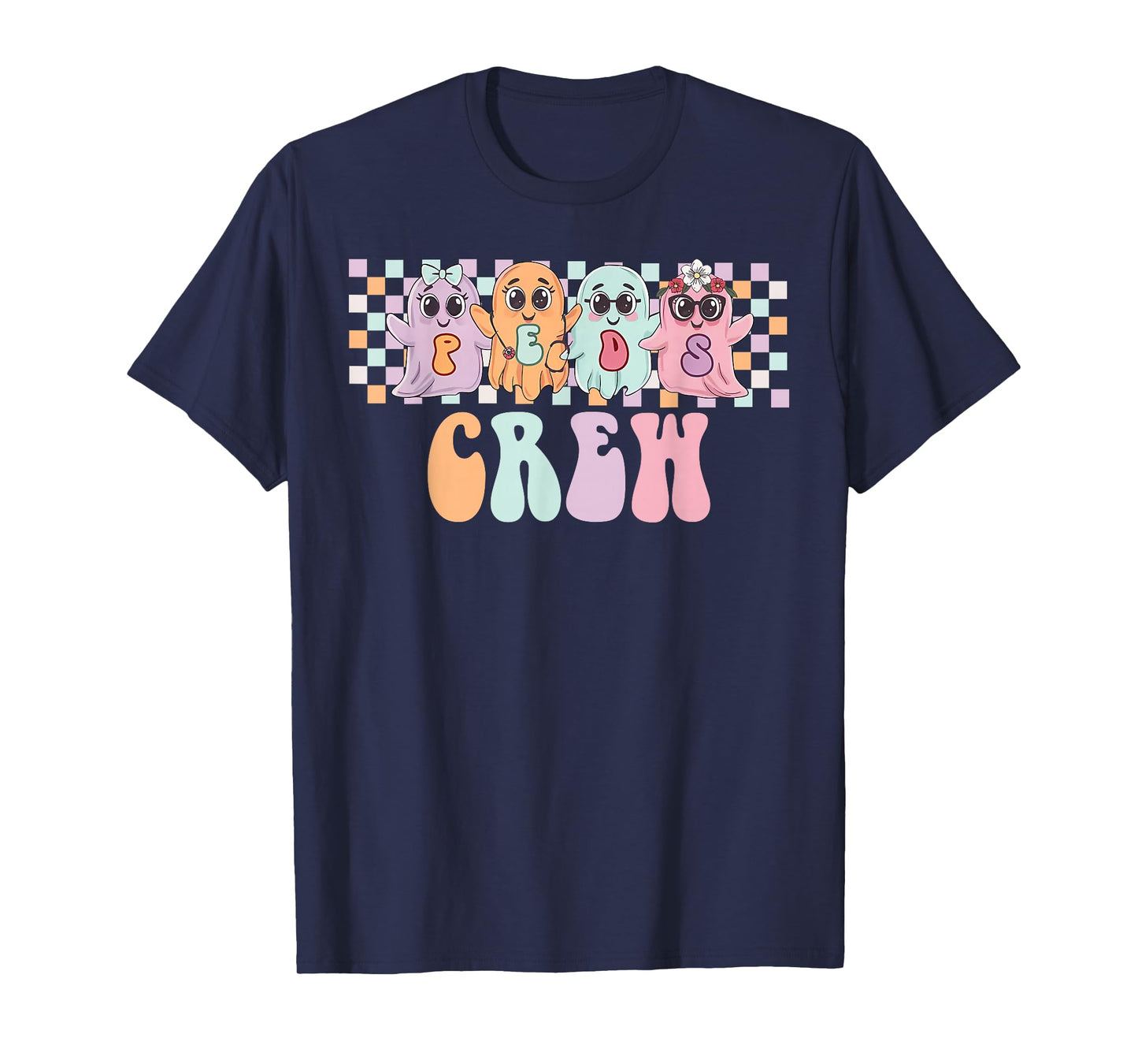 Peds Crew Spooky Ghost Pediatric Nurse Halloween Costume Men T-Shirt