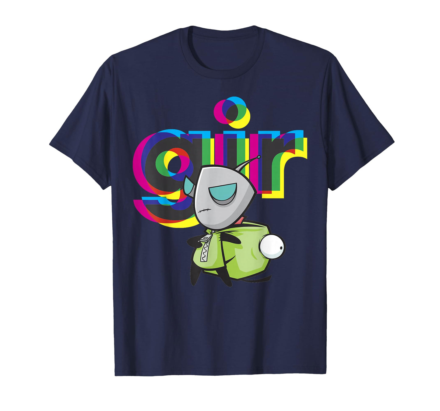Invader Zim Gir Mask Off Colorful Power Stance Portrait T-Shirt