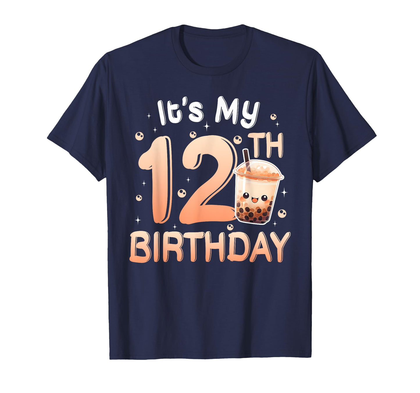 It's My 12th Birthday Bubble Boba Tea Party 12 Year Old Girl T-Shirt