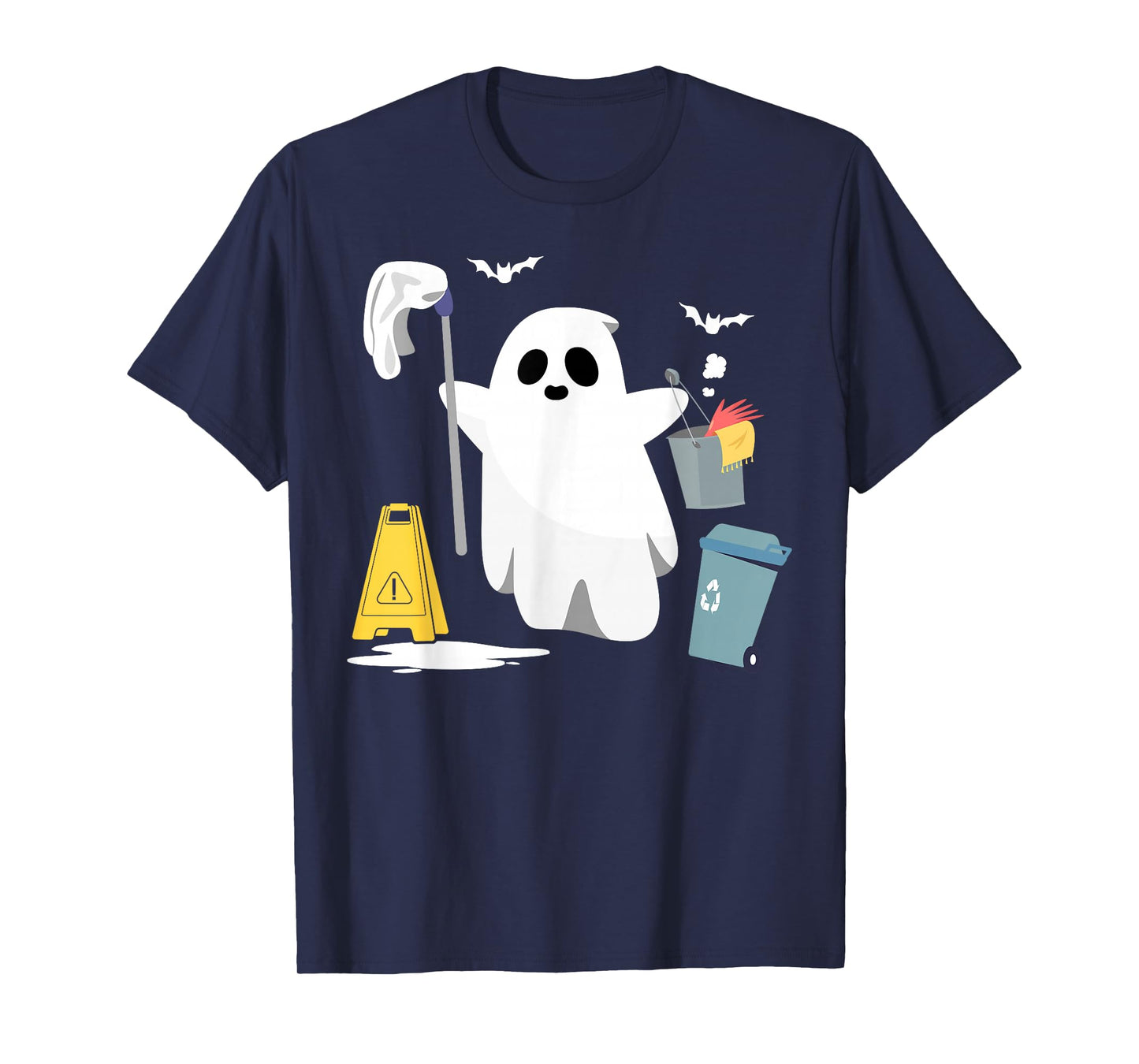 School Custodian Janitor Ghost Halloween T-Shirt