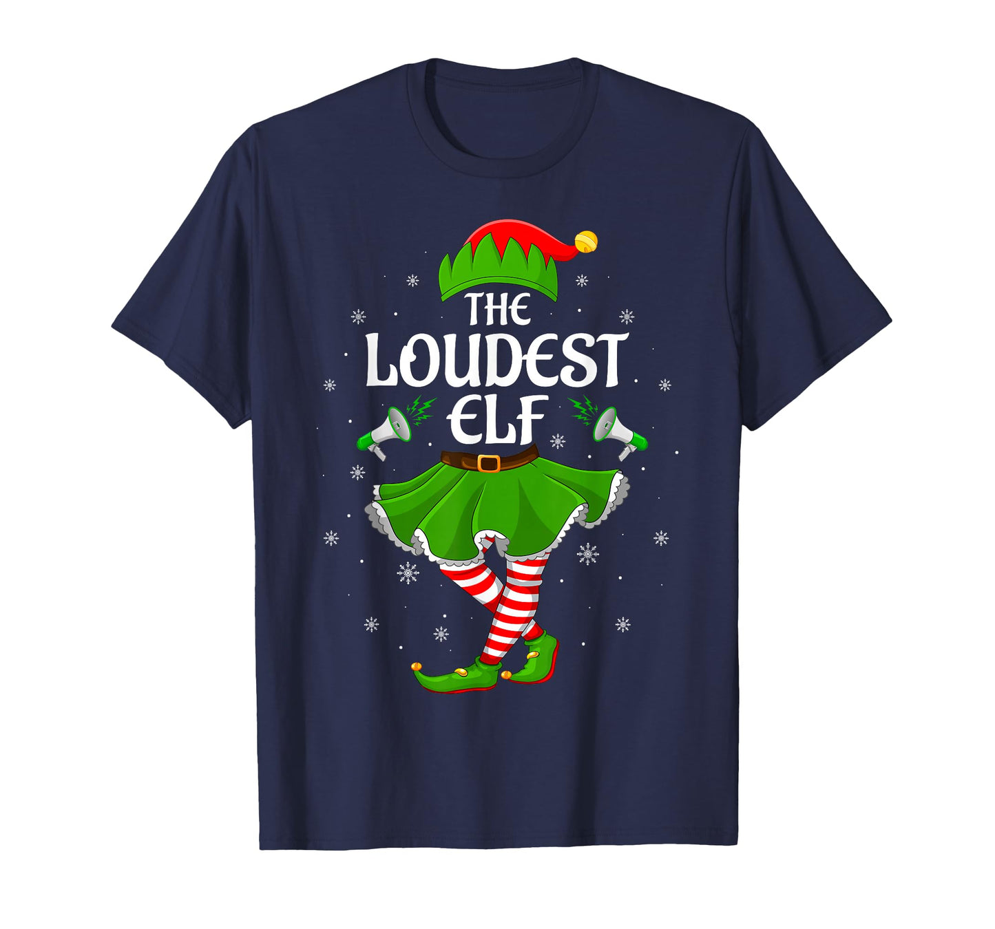 Loudest Elf Christmas Family Girls Women Elf Squad Xmas T-Shirt
