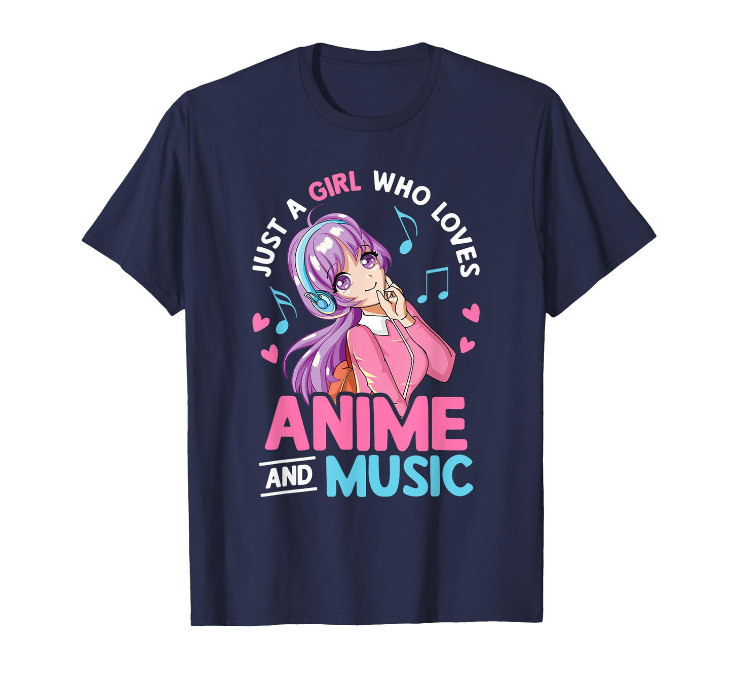 Just A Girl Who Loves Anime And Music Lover Anime Girls Teen T-Shirt