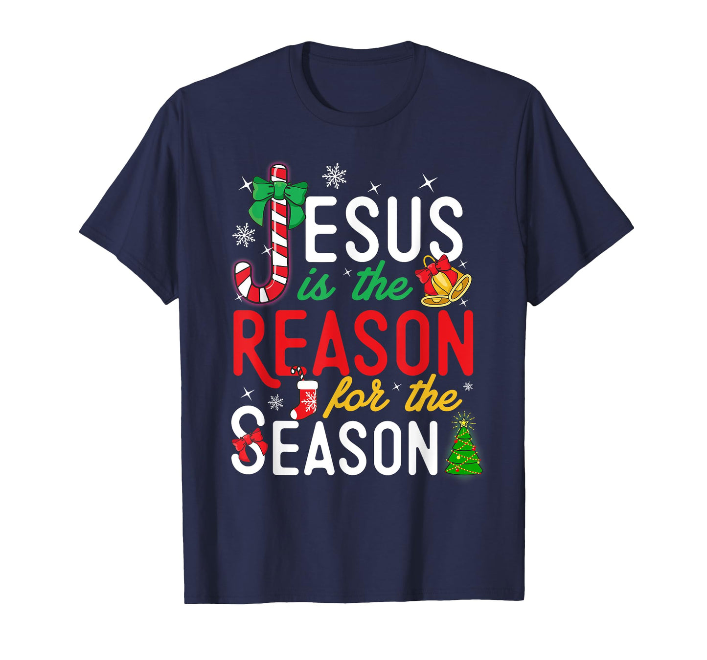 Jesus Is The Reason For Christmas Christian Xmas Stocking T-Shirt