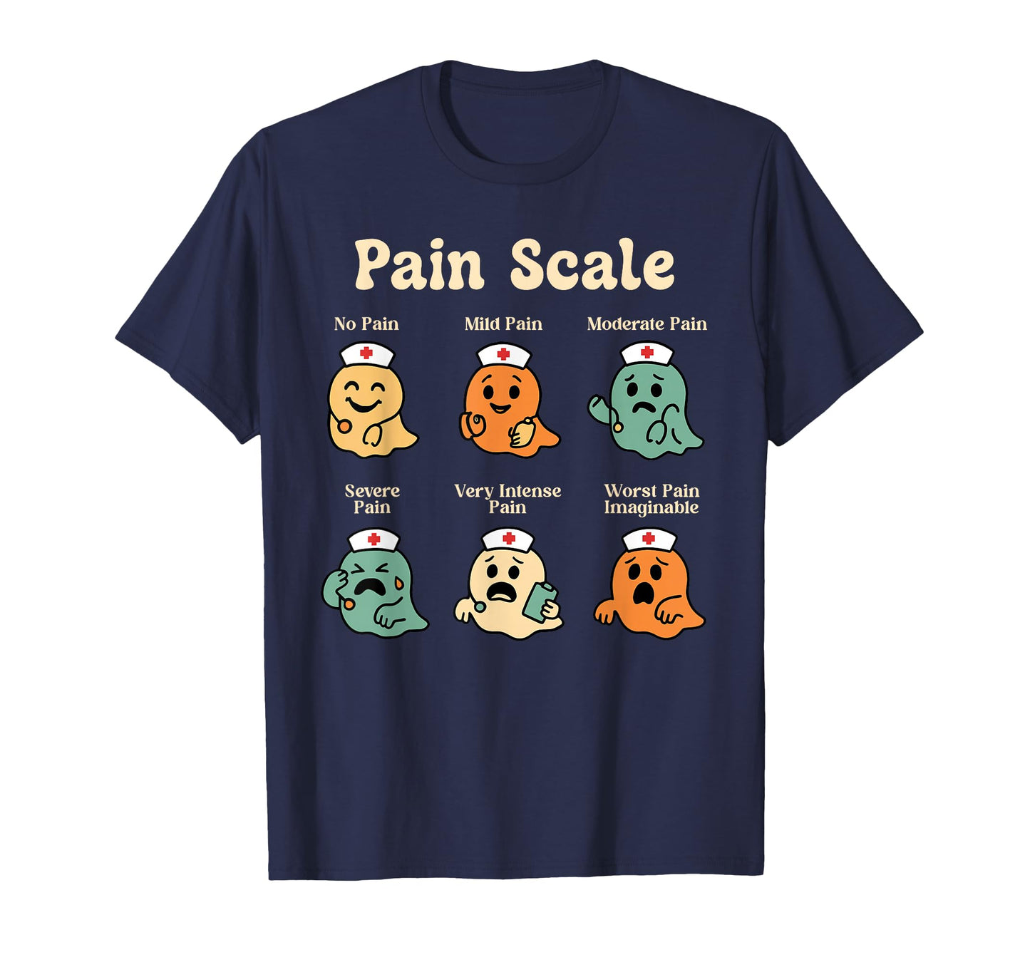 Pain Scale Ghost Pain Assessment Trauma Nurse Halloween T-Shirt