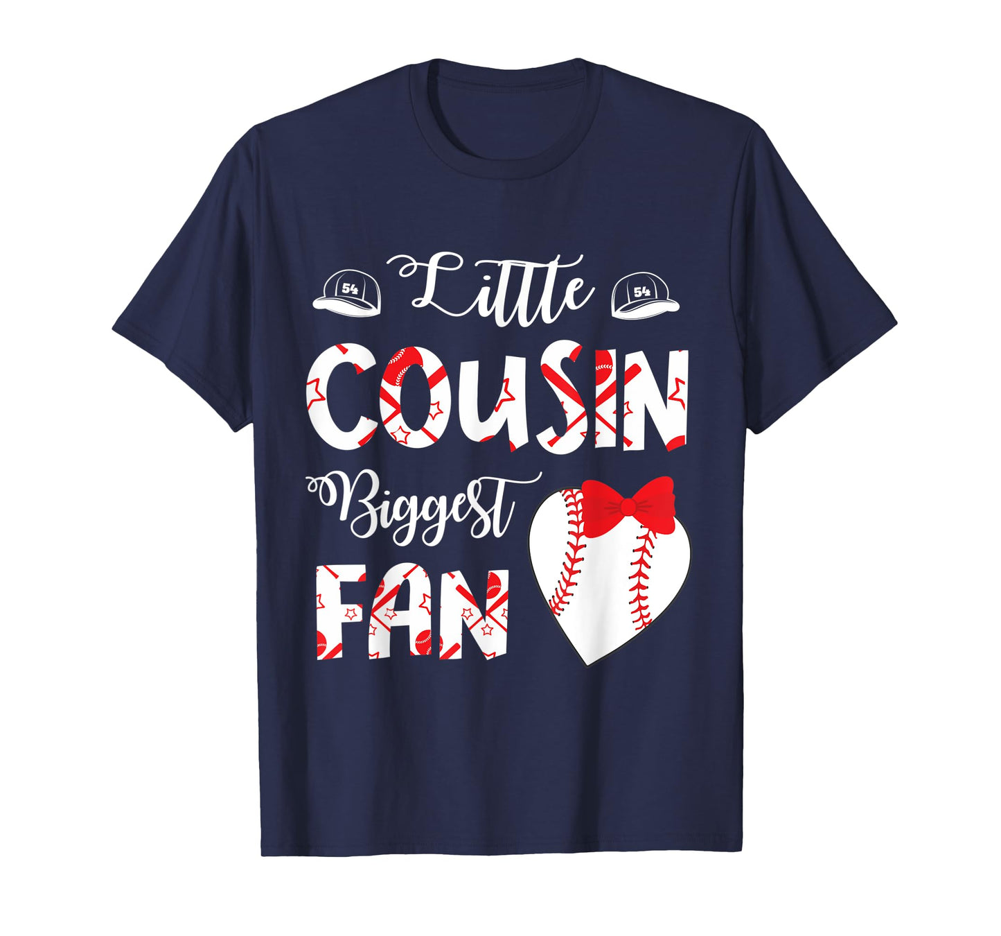 Big Baseball Heart Little Cousin Biggest Fan Player Lover T-Shirt